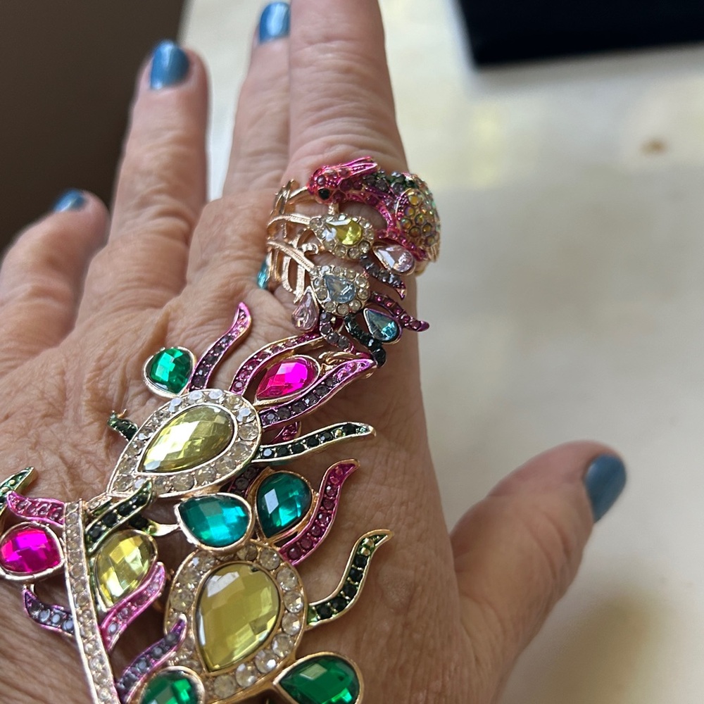 Colorful‎ Jeweled Peacock arm ring candy